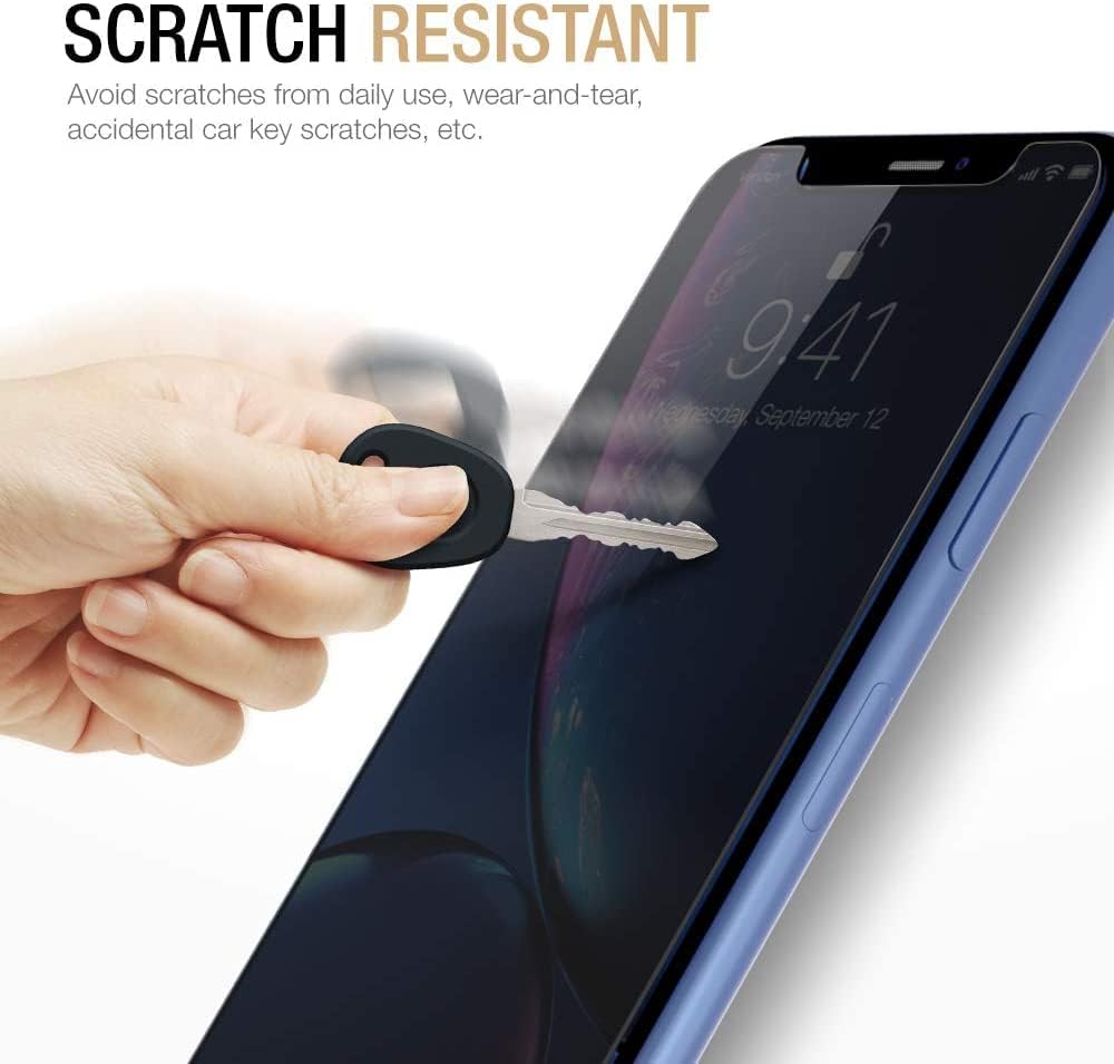 JZG Screen Protector Compatible with Apple iPhone XR and iPhone 11 (6.1" Display) (w/Installation Frame) [Anti-Scratch/Spy] Tempered Glass Screen Protector (3Pack) [Fit with Most Cases]