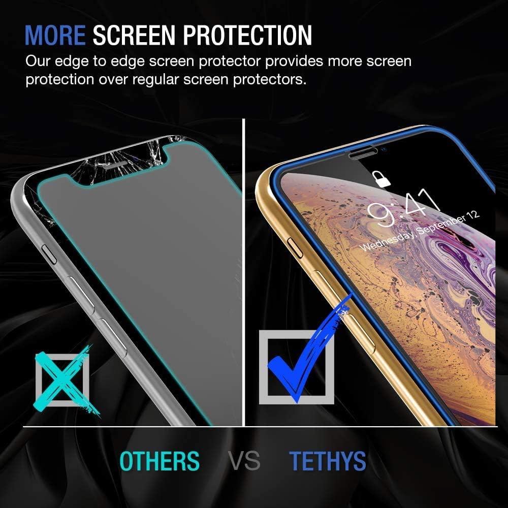 JZG Glass Screen Protector Designed for iPhone 11 Pro/iPhone Xs [Edge to Edge Coverage] Full Protection Durable Tempered Glass Compatible iPhone X/XS/11 Pro [Guidance Frame Include] - Pack of 3