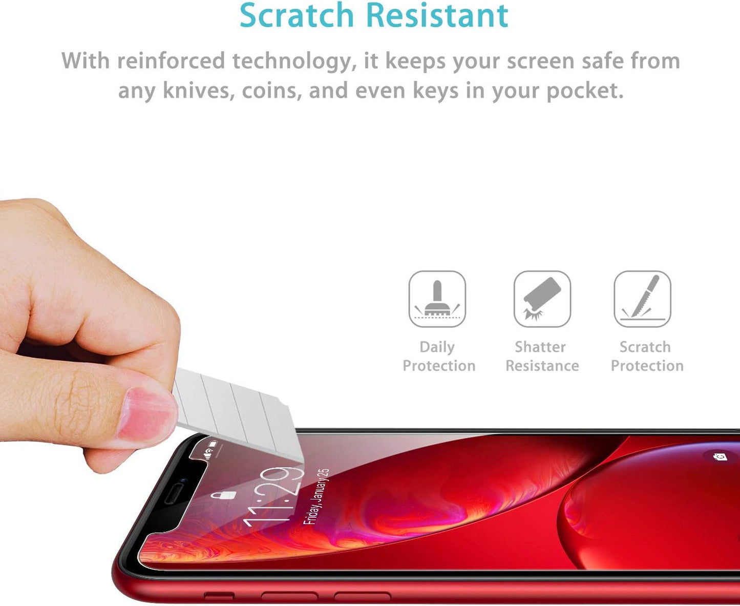 Screen Protector XXX (3-Pack), Anti-Fingerprint Tempered Glass Screen Protector (9H Hardness, 6X Stronger, Installation Frame, Bubble Free