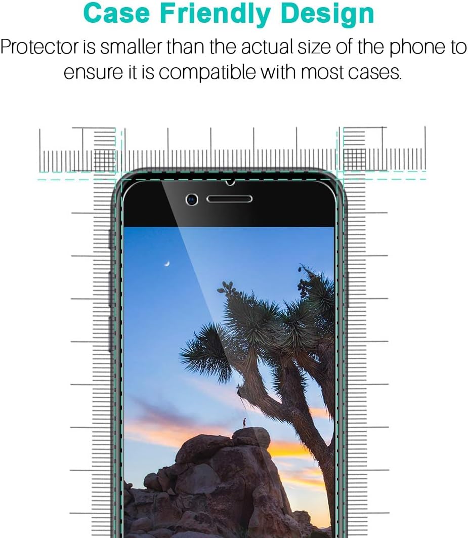 JZG Pack Screen Protector Compatible with New iPhone SE 5G (2022) iPhone SE 2020/ iPhone SE2 iPhone iPhone 8, Tempered Glass, Case