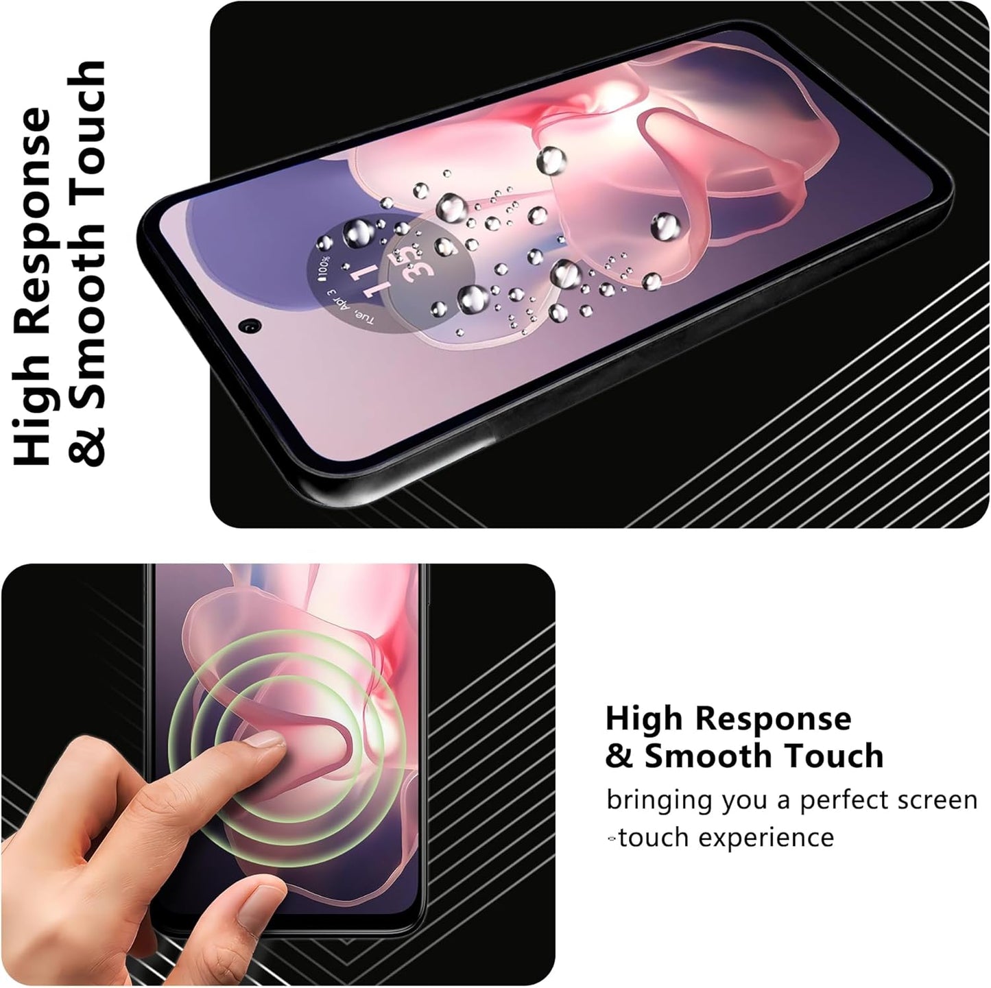 JZG For Motorola Moto G Power 5G 2024 Screen Protector,3 Front Tempered Glass,High Clarity,Anti-Shatter,Bubble Free,Touch Sensitive,for Moto G Power 5G 2024