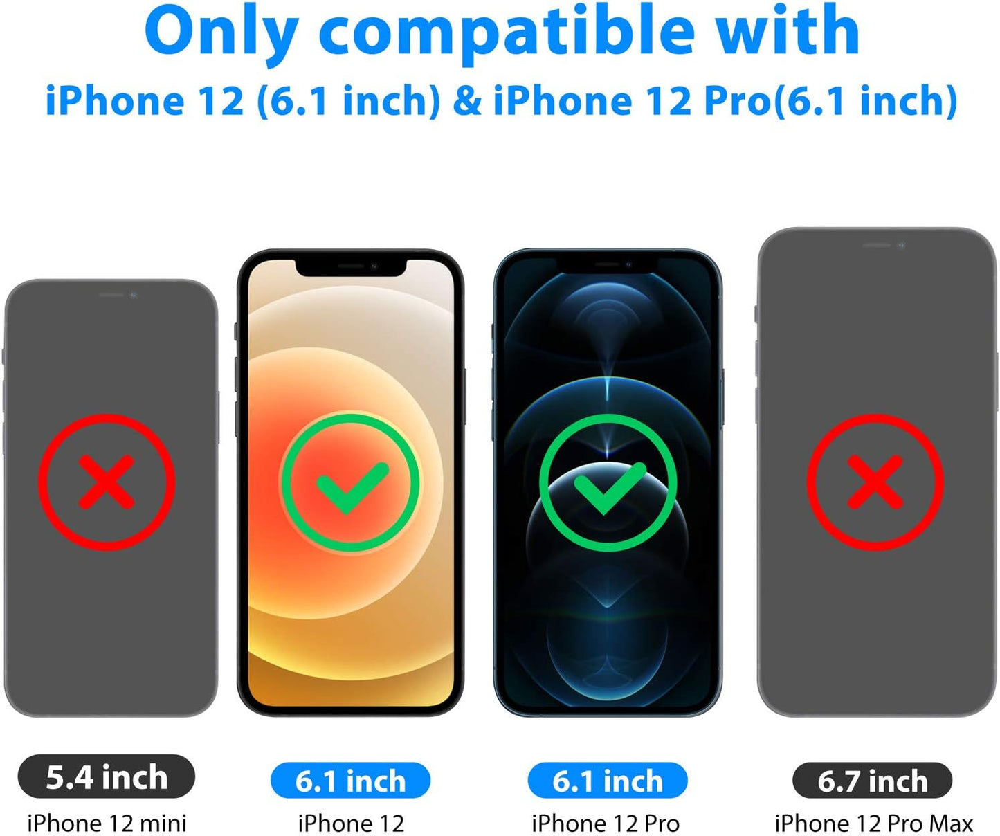 JZG Compatible with iPhone 12 Screen Protector, Tempered Glass Screen Protector for iphone 12 Pro 6.1 inch [3-Pack]