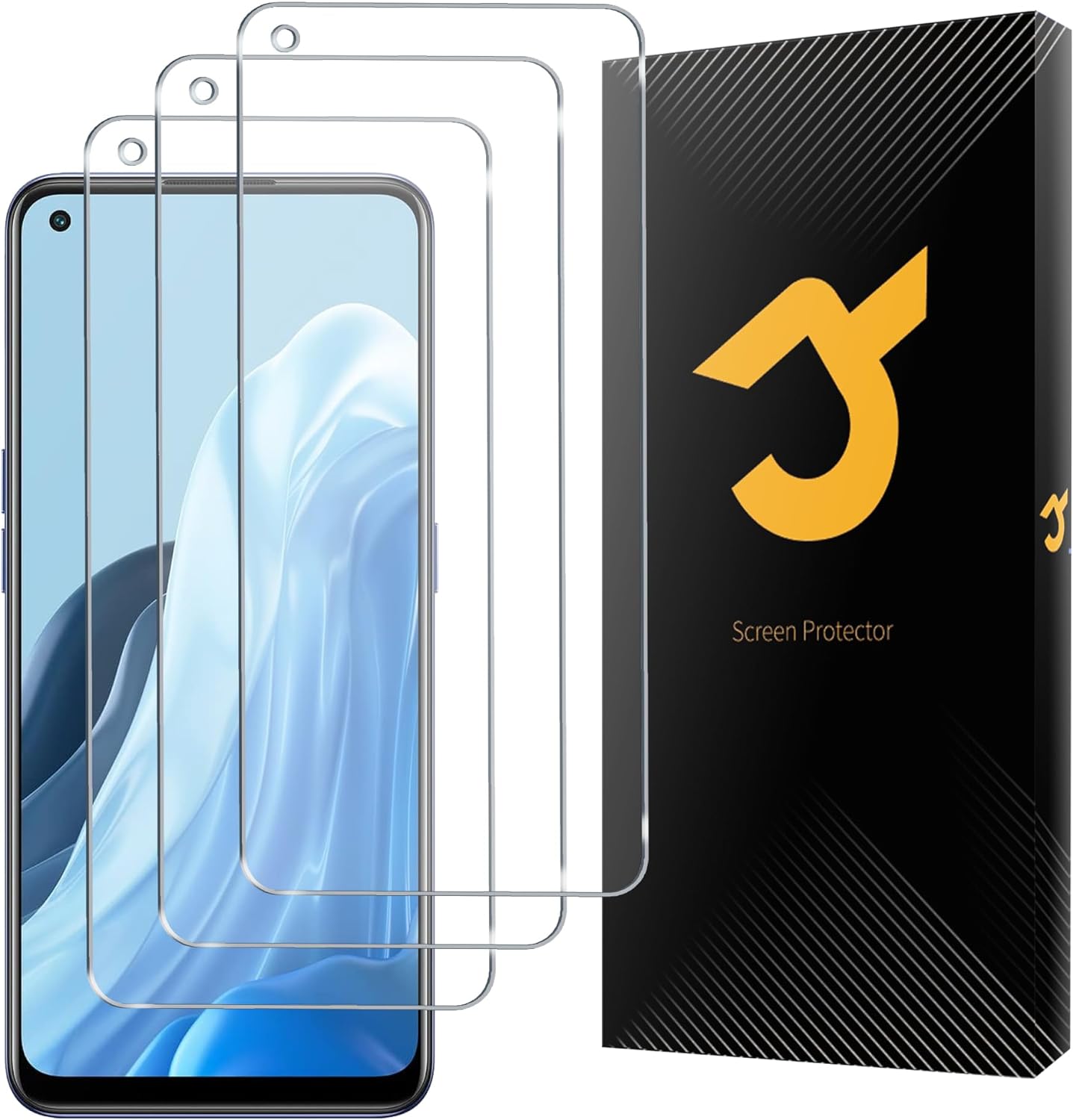 JZG 3 Pack Tempered Glass for OPPO Find X5 Lite Screen Protector, Anti-Scratch, Bubble-Free, HD Clear