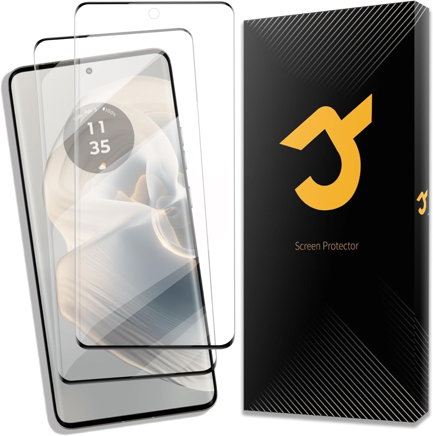 JZG 2 Pack Tempered Glass for Motorola Edge 50 pro Screen Protector, Easy Installation, Case Friendly, HD Clear