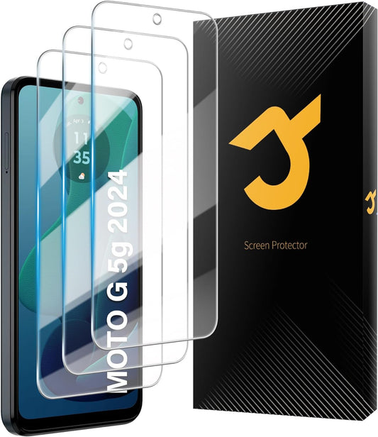 JZG For Motorola Moto G 5G 2024 Screen Protector,3 Front Tempered Glass,High Clarity,Anti-Shatter,Bubble Free,Touch Sensitive,for Moto G 5G 2024