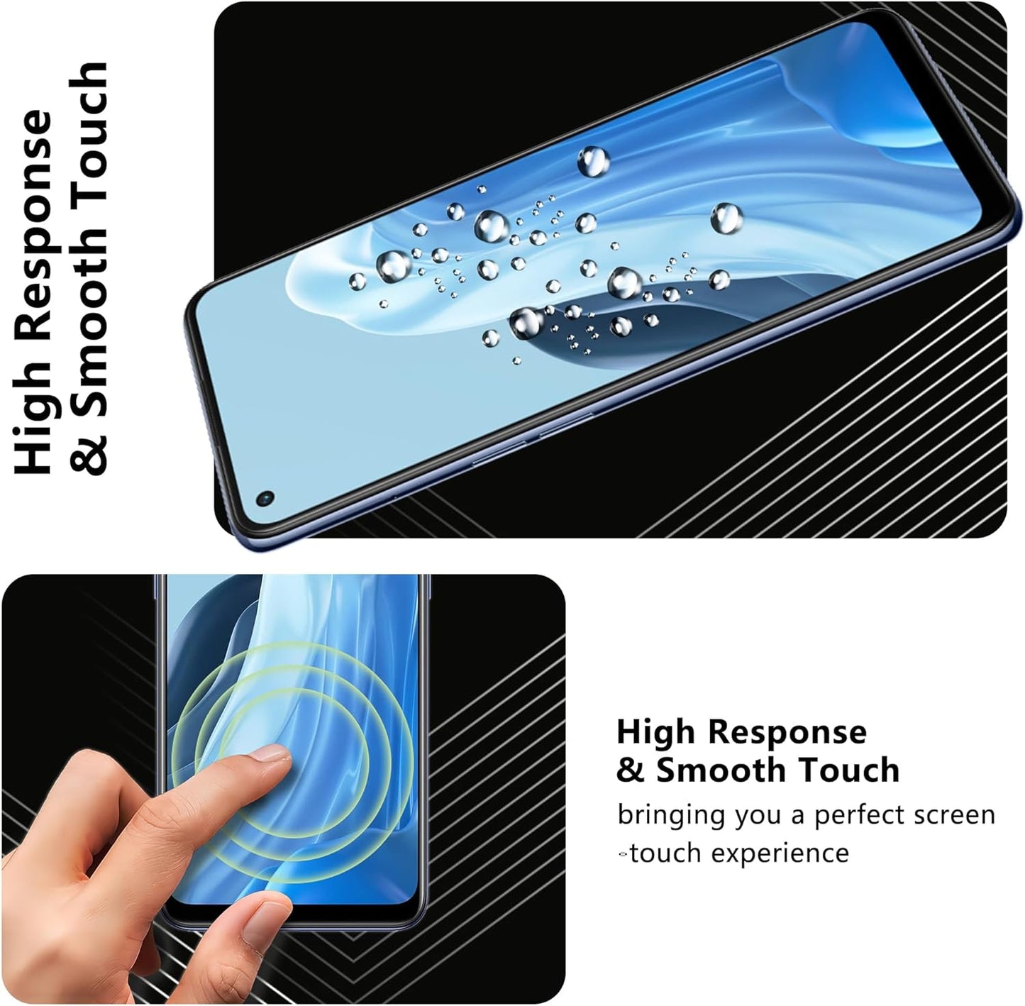 JZG 3 Pack Tempered Glass for OPPO Find X5 Lite Screen Protector, Anti-Scratch, Bubble-Free, HD Clear