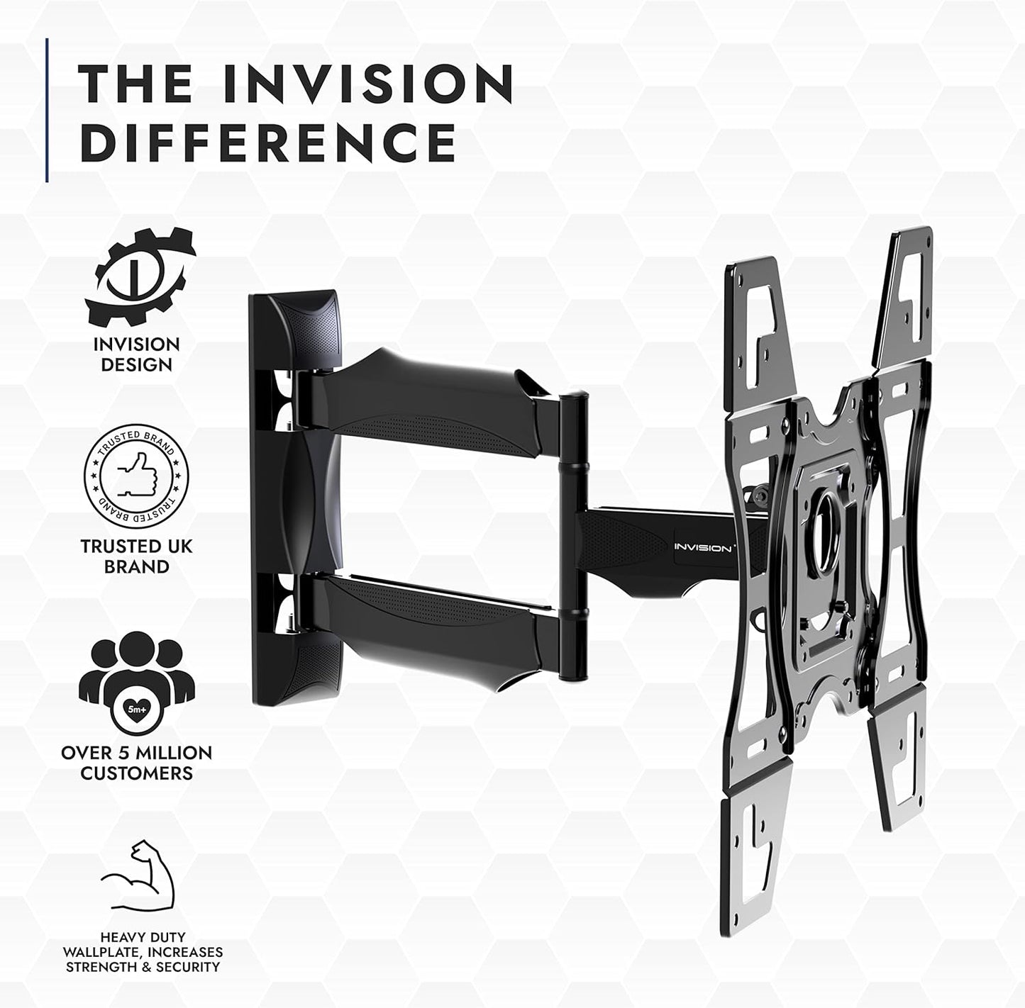 JZG TV Wall Mount Bracket with Tilt and Swivel 20 Inch Articulating Arm/Ultra Slim 1.8-Inch Wall Profile for Most 26-55 Inch LED/LCD/Plasma/4K/3D & Curved Screens (HDTV-L)