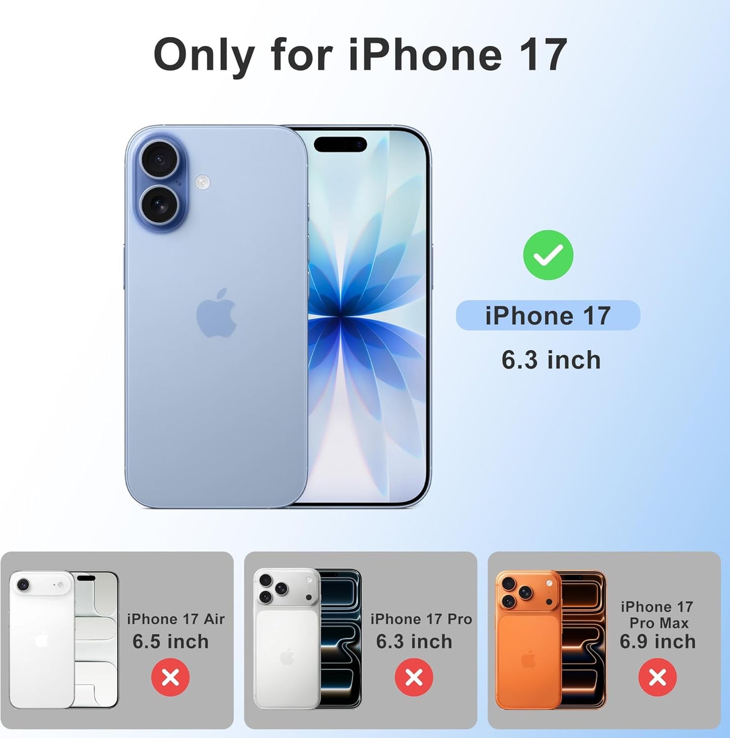 JZG for iPhone 17 Screen Protector 2 Pack 6.3 Inch, One Step Install, Auto Dust-Elimination, Bubble Free, HD Clear, 9H Tempered Glass