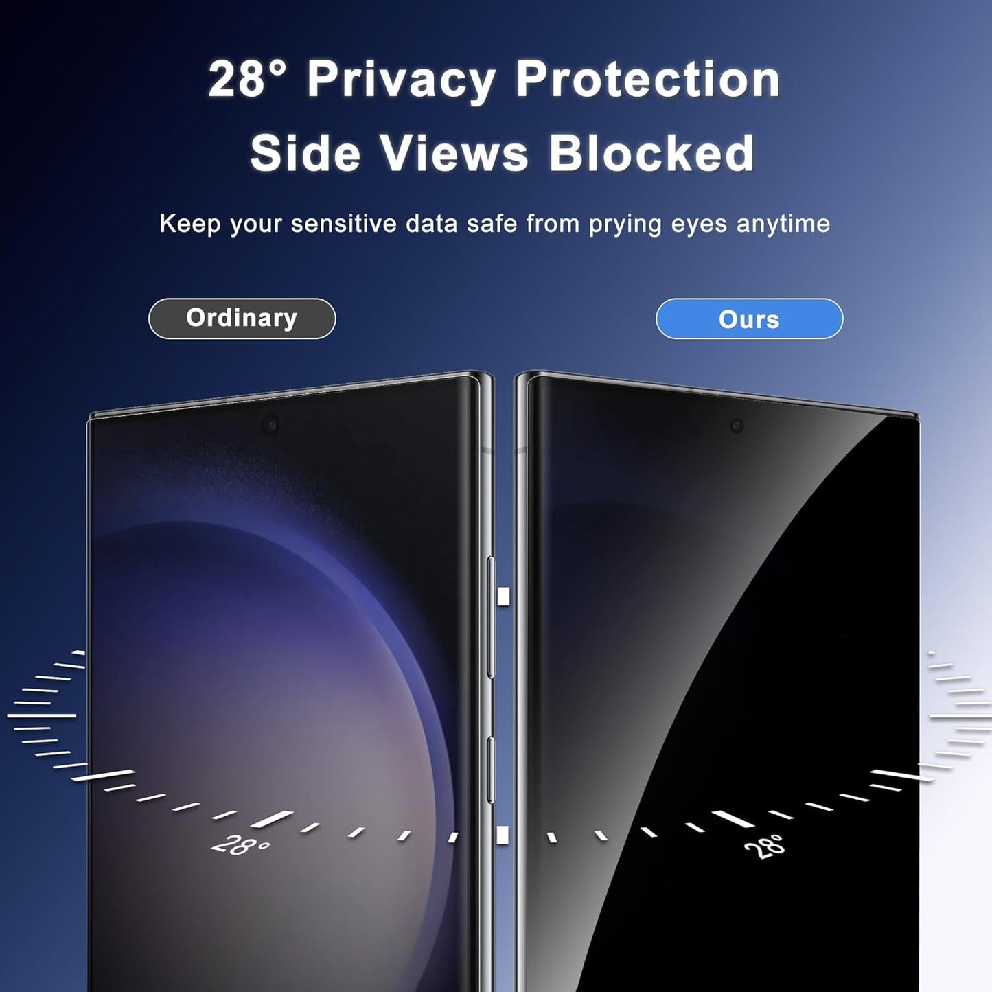 JZG 2 Pack Privacy Screen Protector for Samsung Galaxy S23 Ultra, Anti Spy S23 Ultra Soft Film With Fingerprint Compatibility, Bubble Free