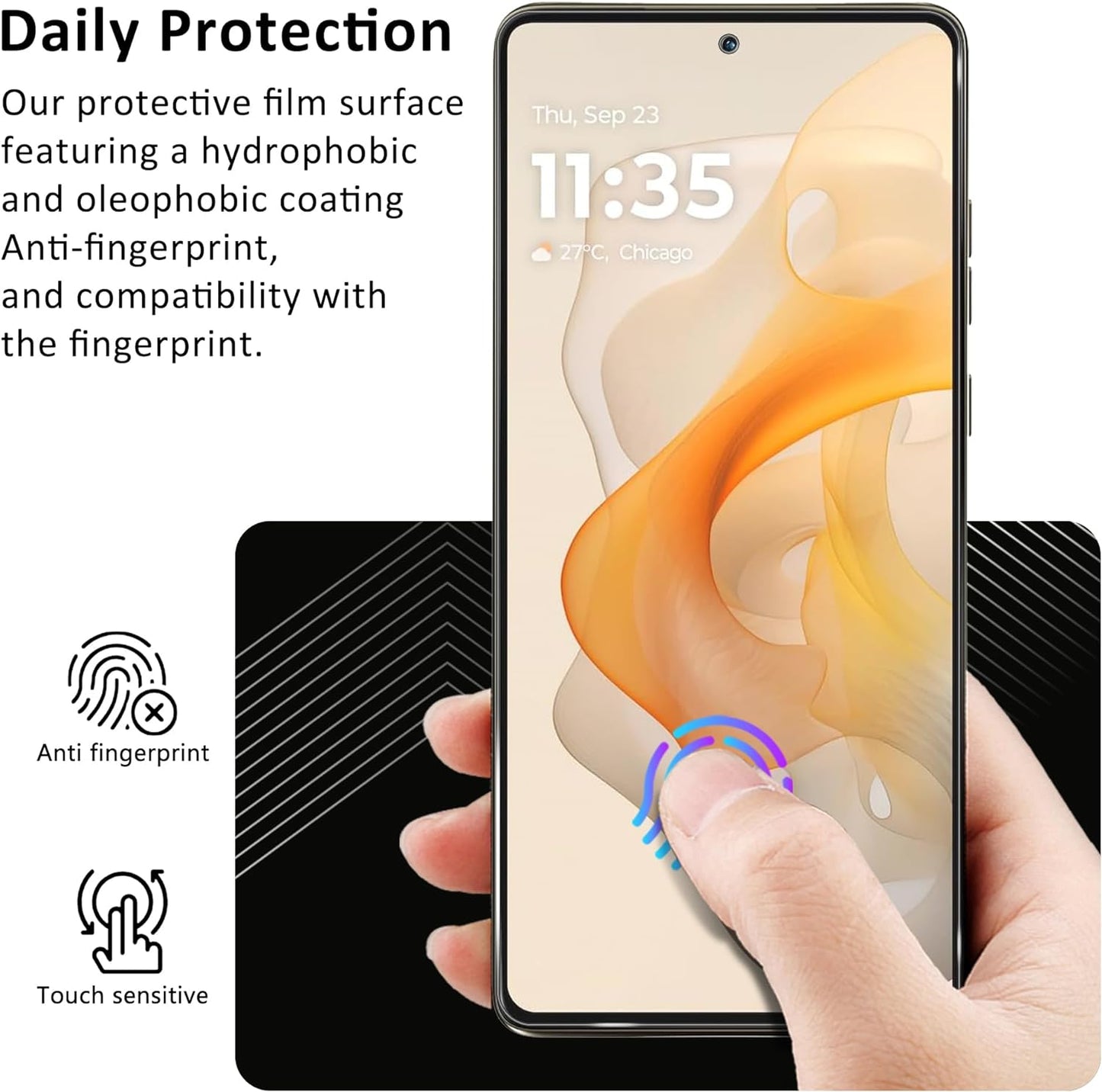 JZG For Motorola Moto G Stylus 5G 2024 Screen Protector,3 Front Tempered Glass,High Clarity,Anti-Shatter,Bubble Free,Touch Sensitive,for Moto G Stylus 2024 5G