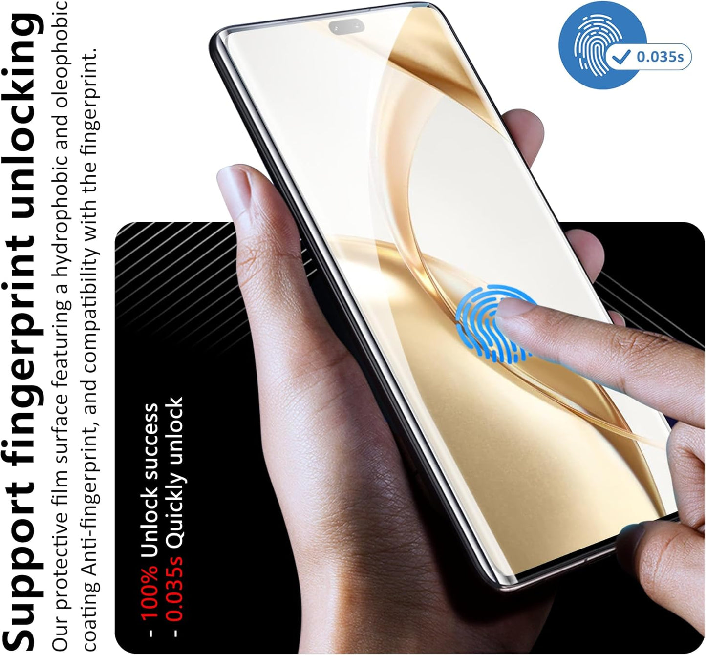 JZG 3+2 Pack for Honor 200 Pro Screen Protector[Not Glass], 3 Pack Flexible TPU Film, 2 Pack Camera Lens Protector, 10-second Self-Healing, Fit without Edge Lifting, Case Friendly