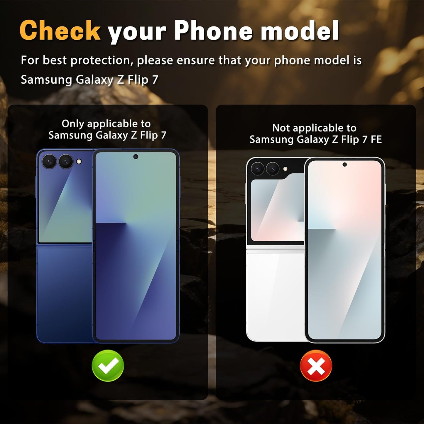 JZG 4 Pack for Samsung Galaxy Z Flip 7 Screen Protector, 2 Pack Inside Flexible Film + 2 Pack Front Tempered Glass With Fingerprint Compatibility, Bubble Free