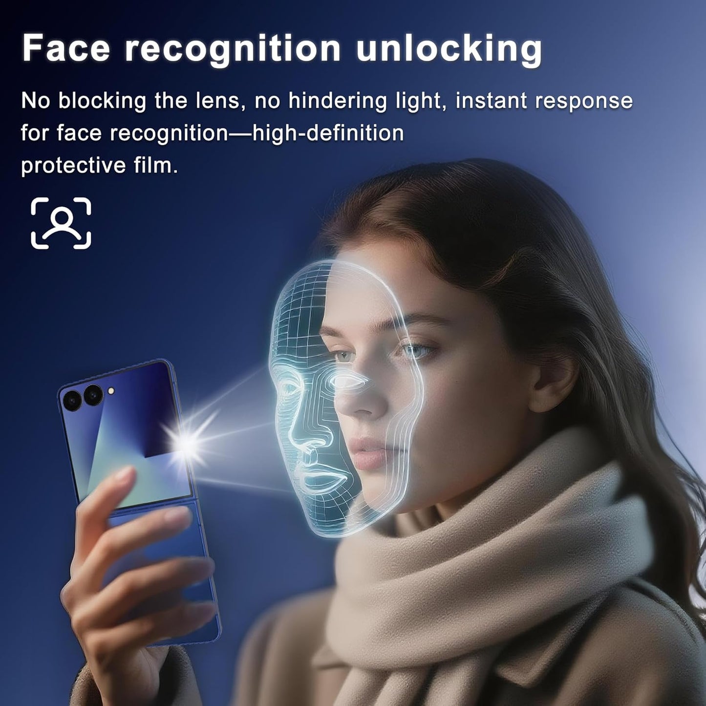 JZG 4 Pack for Samsung Galaxy Z Flip 7 Screen Protector, 2 Pack Inside Anti Spy Film + 2 Pack Front Tempered Glass With Fingerprint Compatibility, Bubble Free