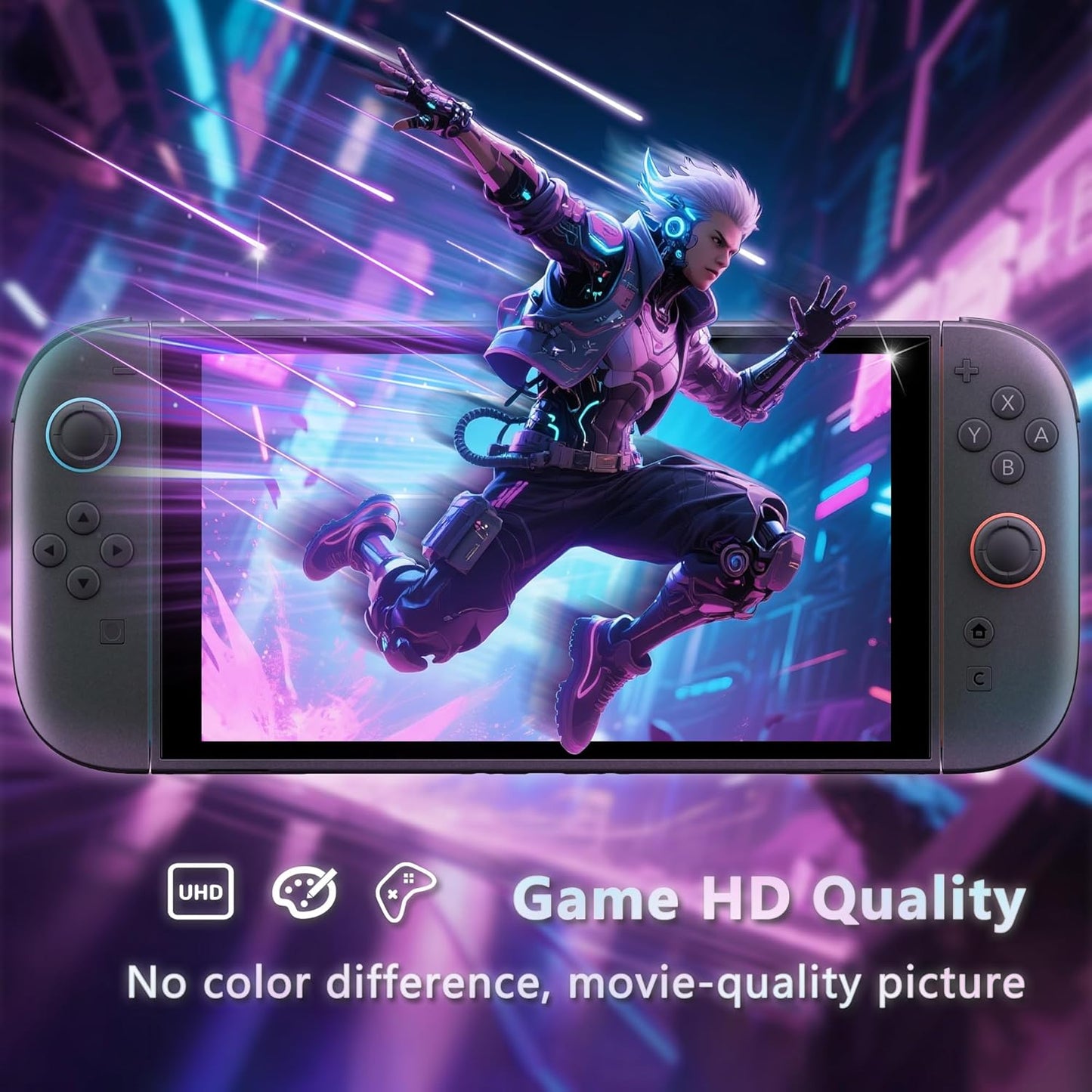 JZG 2 Pack Tempered Glass Screen Protector for Nintendo Switch 2 (2025), Auto Alignment Kit, Bubble Free Installation, Touch Sensitive, Ultra Clear HD Anti Scratch, Dust Removal