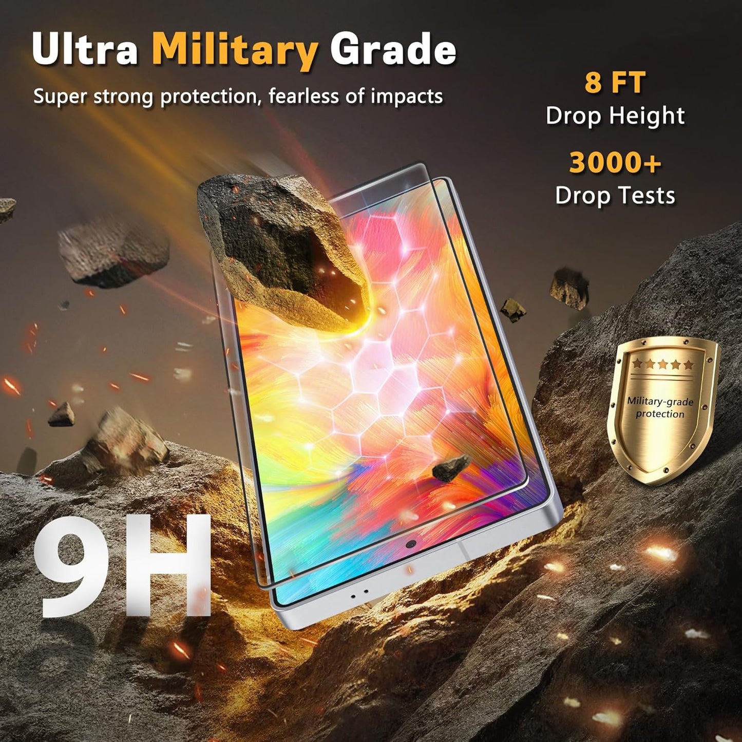 JZG 2+2 Packs for Samsung Galaxy S25 Ultra Screen Protector with Camera Lens Protector, 9H Tempered Glass, Auto Dust Removal, Fast Alignment Tool, Bubble Free, Case Friendly