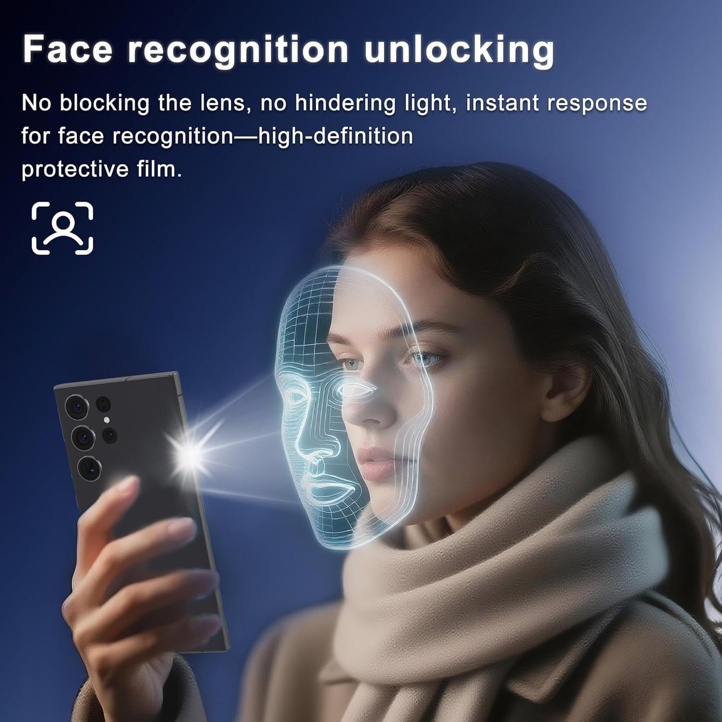 JZG 2 Pack Privacy Screen Protector for Samsung Galaxy S23 Ultra, Anti Spy S23 Ultra Soft Film With Fingerprint Compatibility, Bubble Free