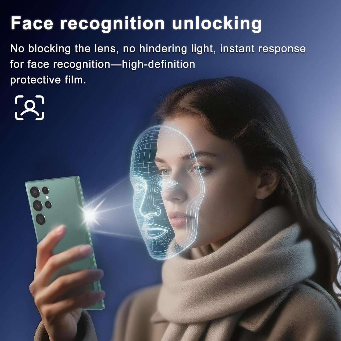 JZG 2 Pack Privacy Screen Protector for Samsung Galaxy S22 Ultra, Anti Spy S22 Ultra Soft Film With Fingerprint Compatibility, Bubble Free