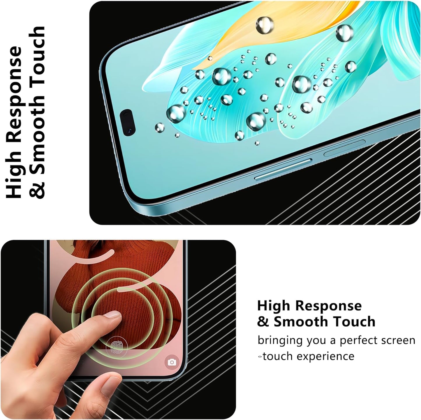 JZG 2 Pack Tempered Glass for Honor 200 Lite Screen Protector, 2 Pack Camera Lens Protector, Anti-Scratch, Bubble-Free, HD Clear