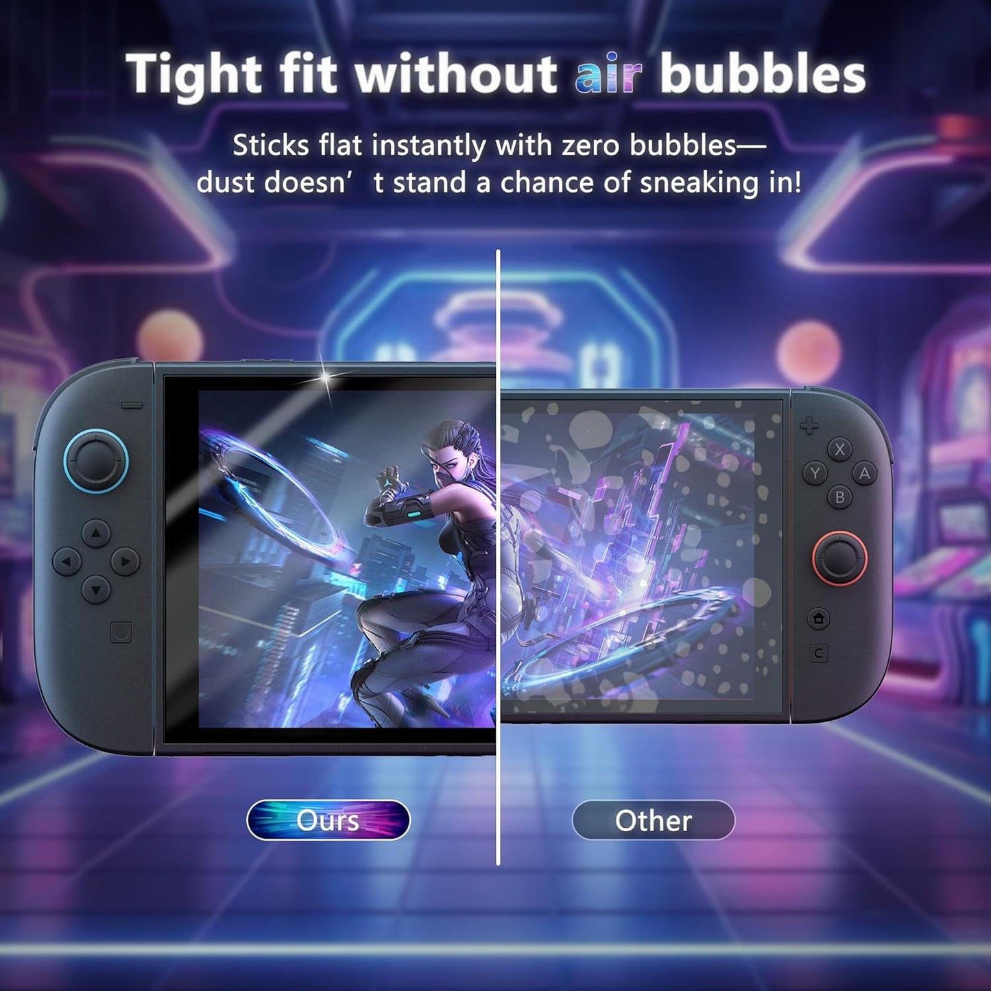 JZG 2 Pack Tempered Glass Screen Protector for Nintendo Switch 2 (2025), Auto Alignment Kit, Bubble Free Installation, Touch Sensitive, Ultra Clear HD Anti Scratch, Dust Removal