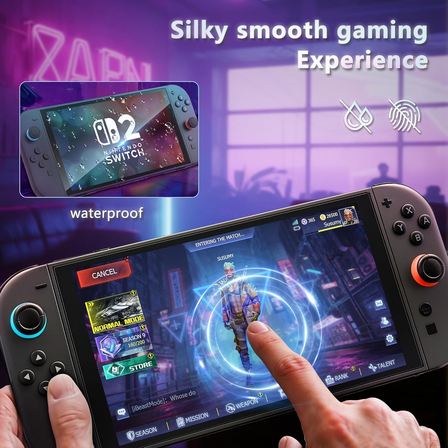 JZG 2 Pack Tempered Glass Screen Protector for Nintendo Switch 2 (2025), Auto Alignment Kit, Bubble Free Installation, Touch Sensitive, Ultra Clear HD Anti Scratch, Dust Removal